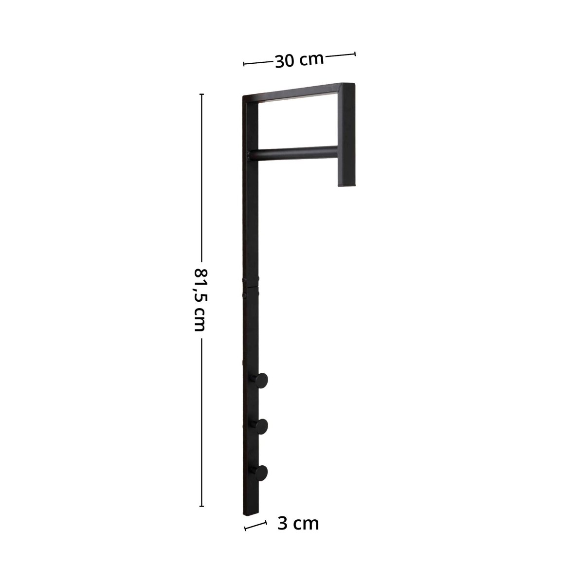 Trento vegghengt klesstativ sort metall 82 cm - Lindas Dekor