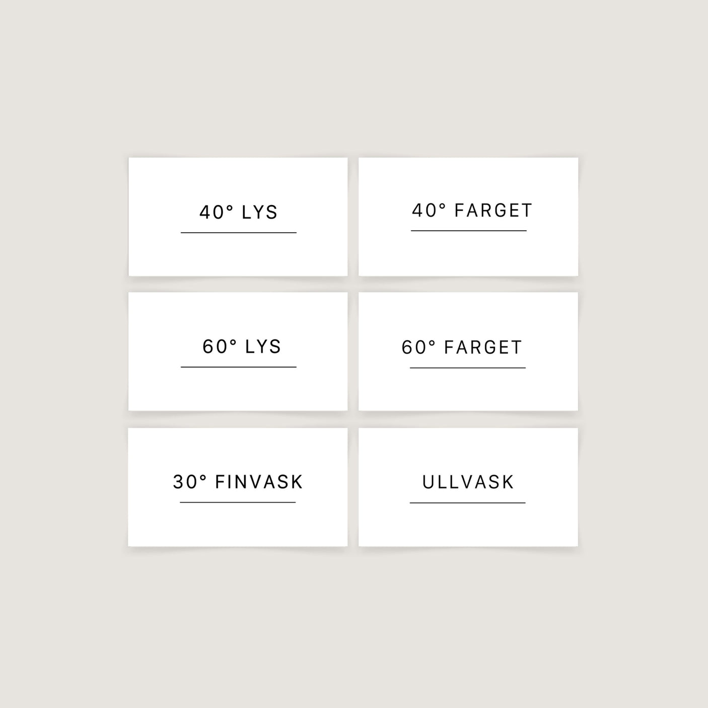 6-pk Etiketter klesvask grader