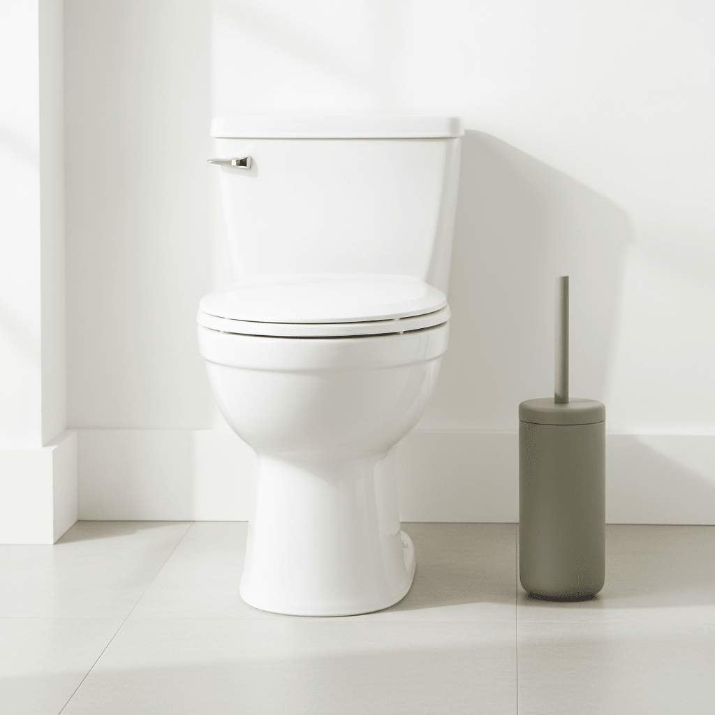 Baderomstilbehør i olivengrønn med minimalistisk form