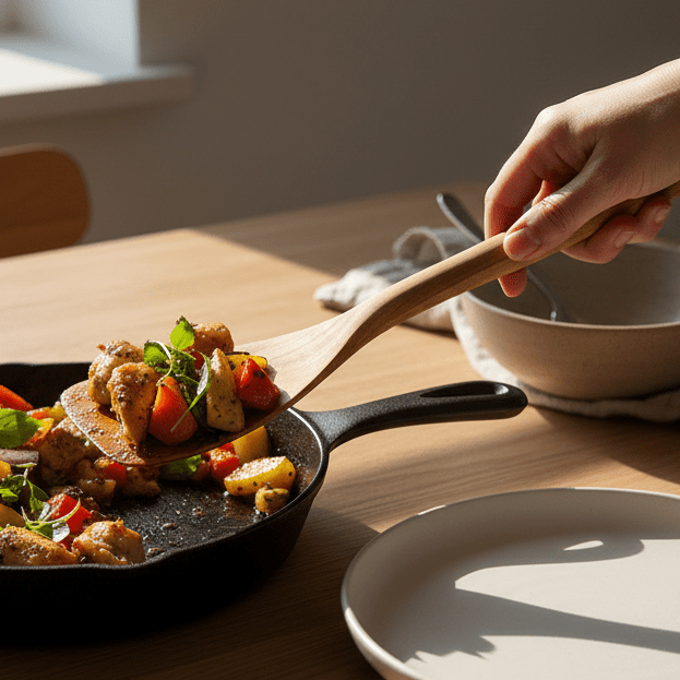 Spatula serving food