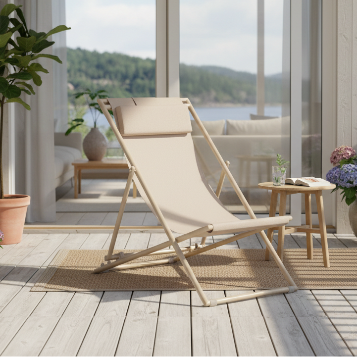 Strandstol på nordisk veranda