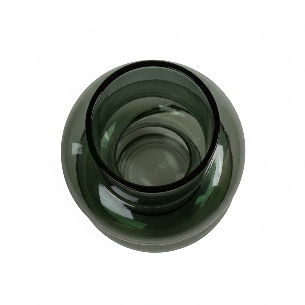 Vase flaskegrønn glass 16x26 cm størrelsesreferanse