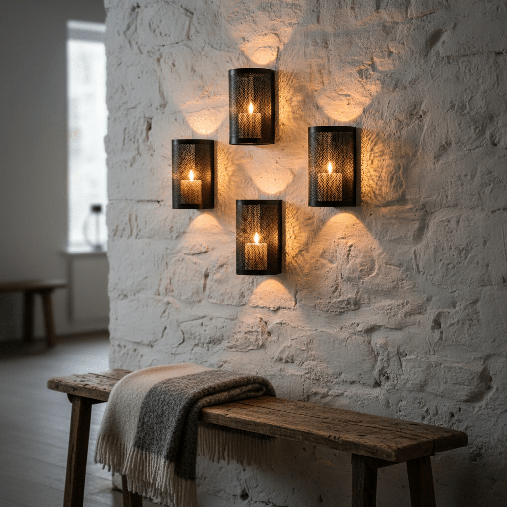 Tre veggstaker kalkstein