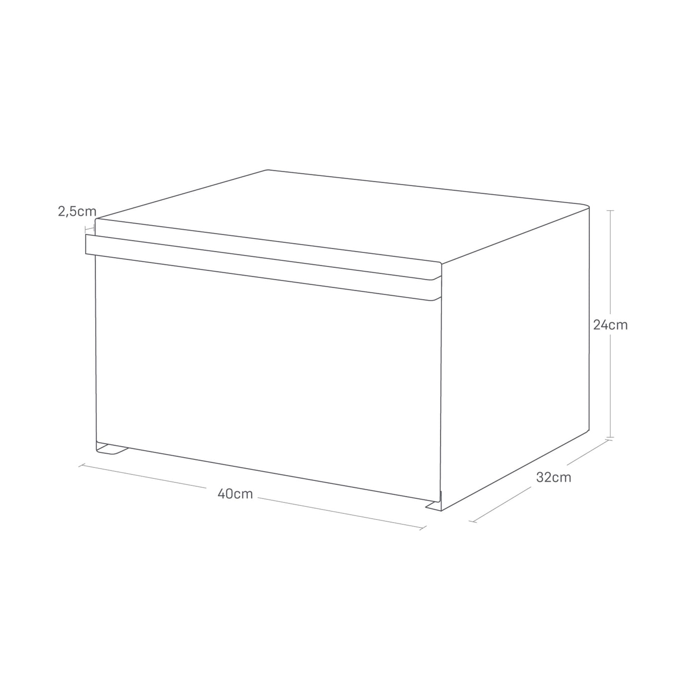 Brødboks med lokk og håndtak i sort utførelse med stor kapasitet