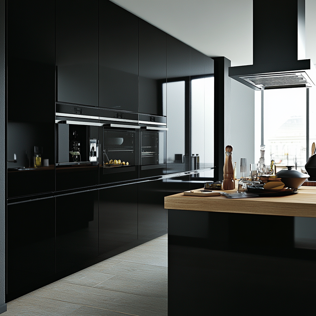 Uni lack sort høyglans kontaktplast