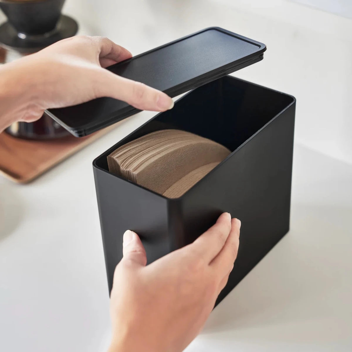 Oppbevaring for kaffefilter sort - Lindas Dekor