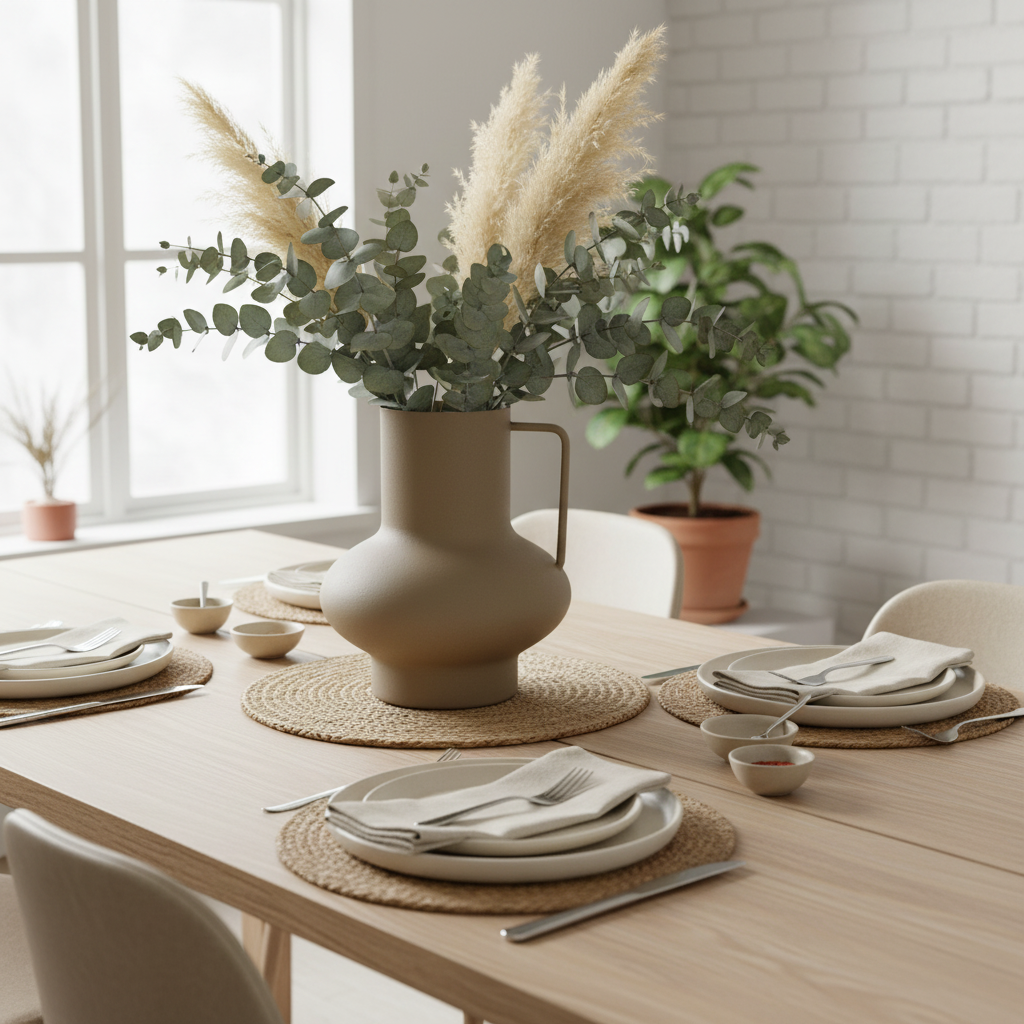 Vase matt sand 14x15 cm størrelsesreferanse