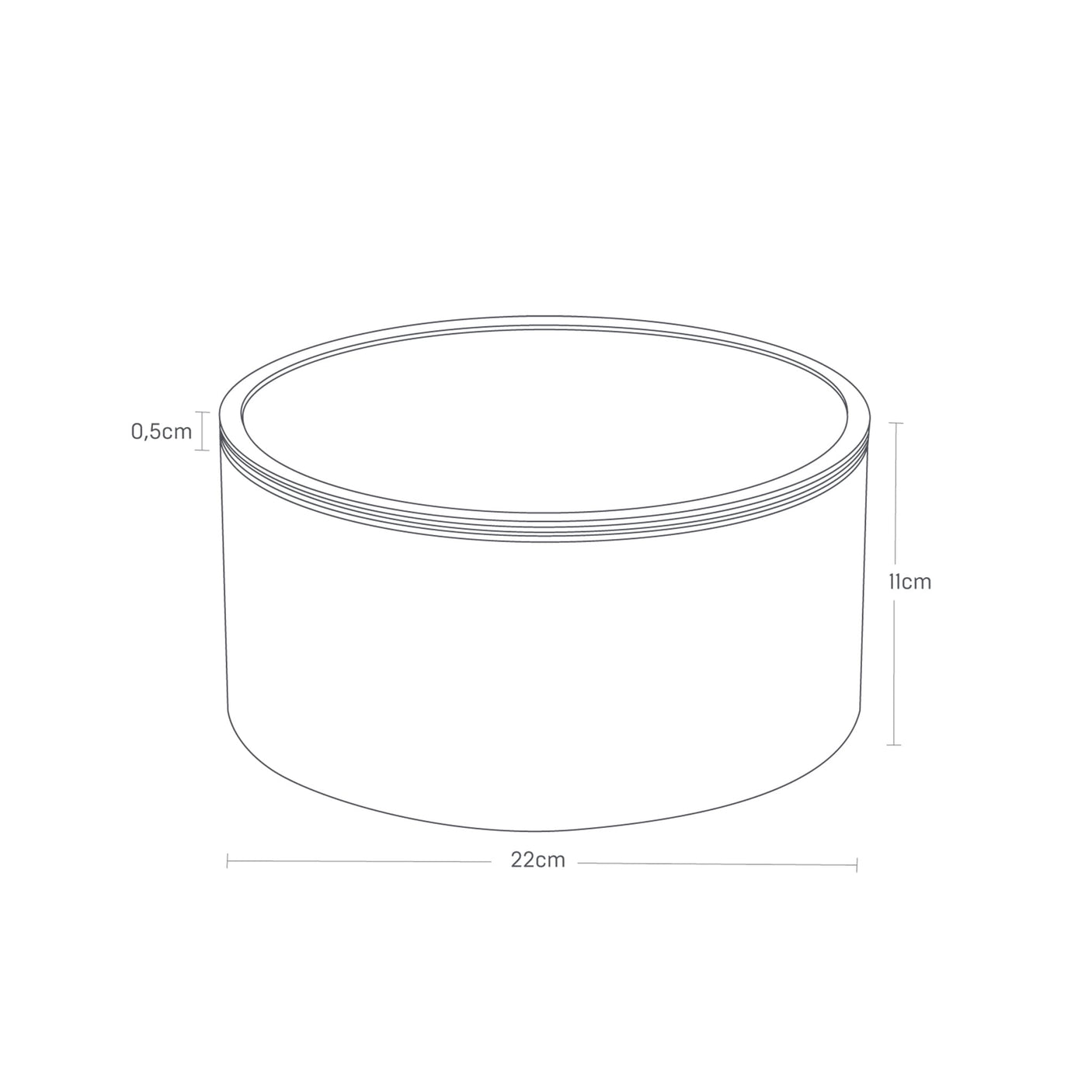 Rund sort oppbevaringsboks med stablebar design og ekstra høyde