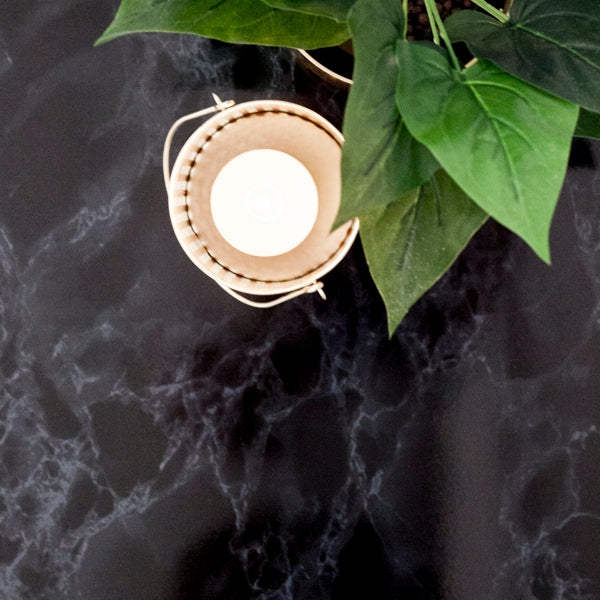 Marmor sort/blå kontaktplast