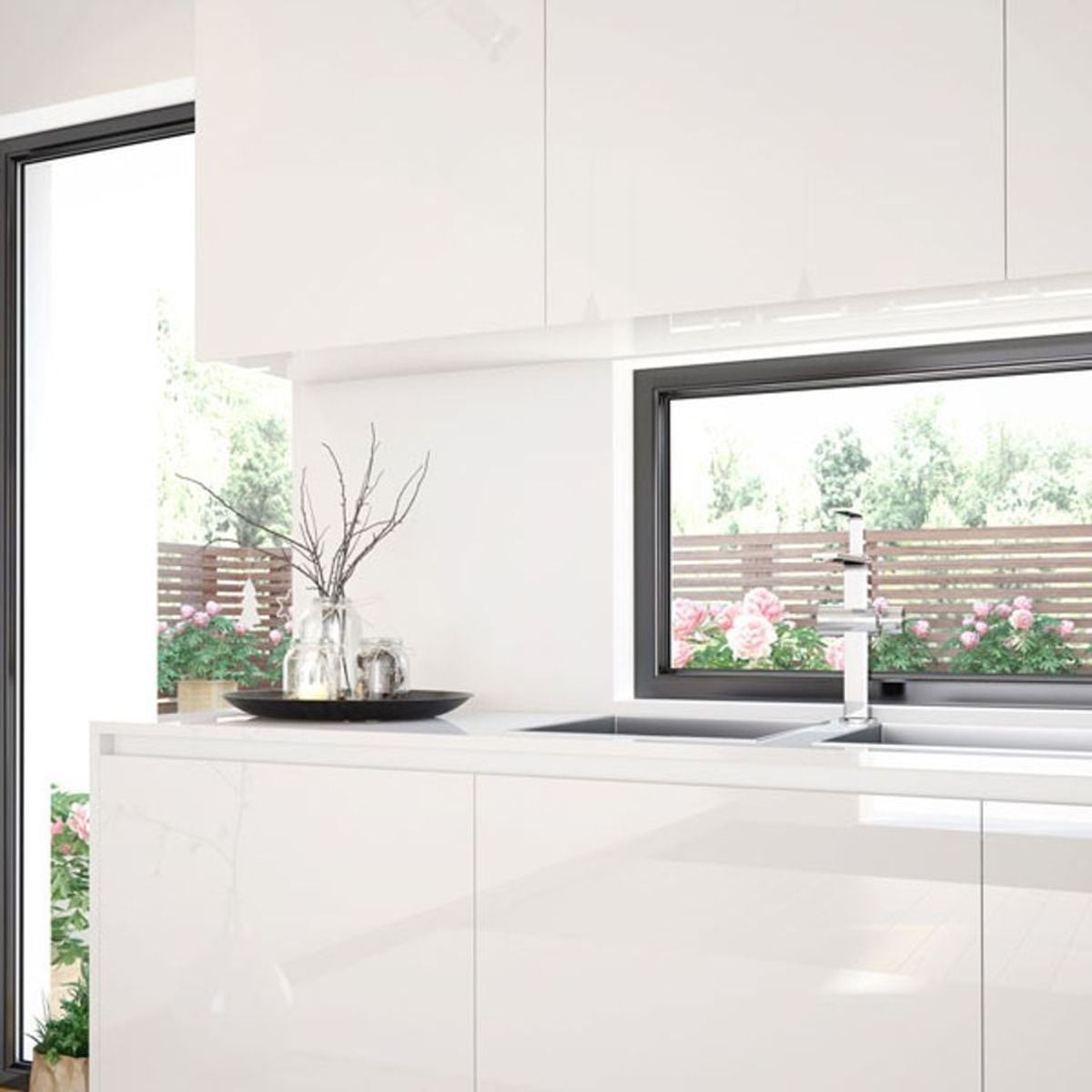 Uni lack hvit høyglans kontaktplast