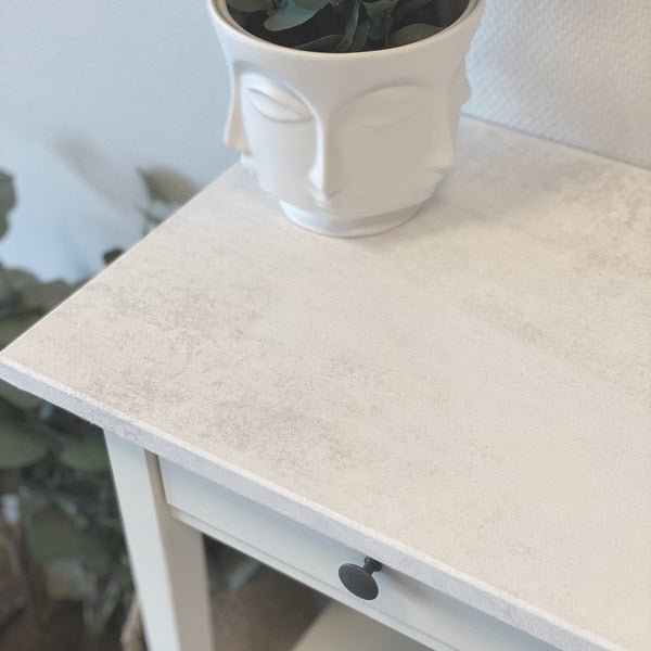 "Kontaktplast mikrosement hvit 45 cm selvklebende folie betong look til kjøkkenbenk bord vegg d-c-fix"