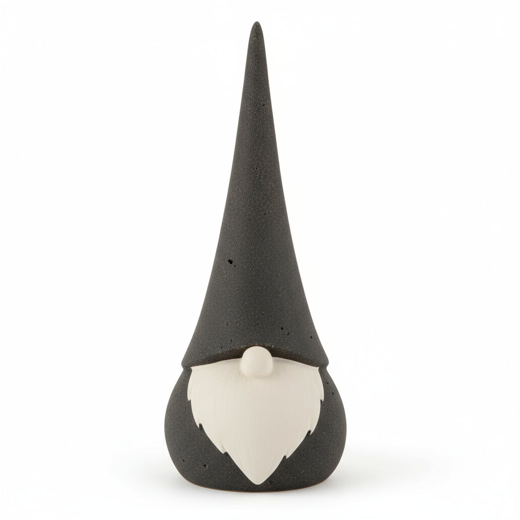 Sort keramikknisse med hvit detalj