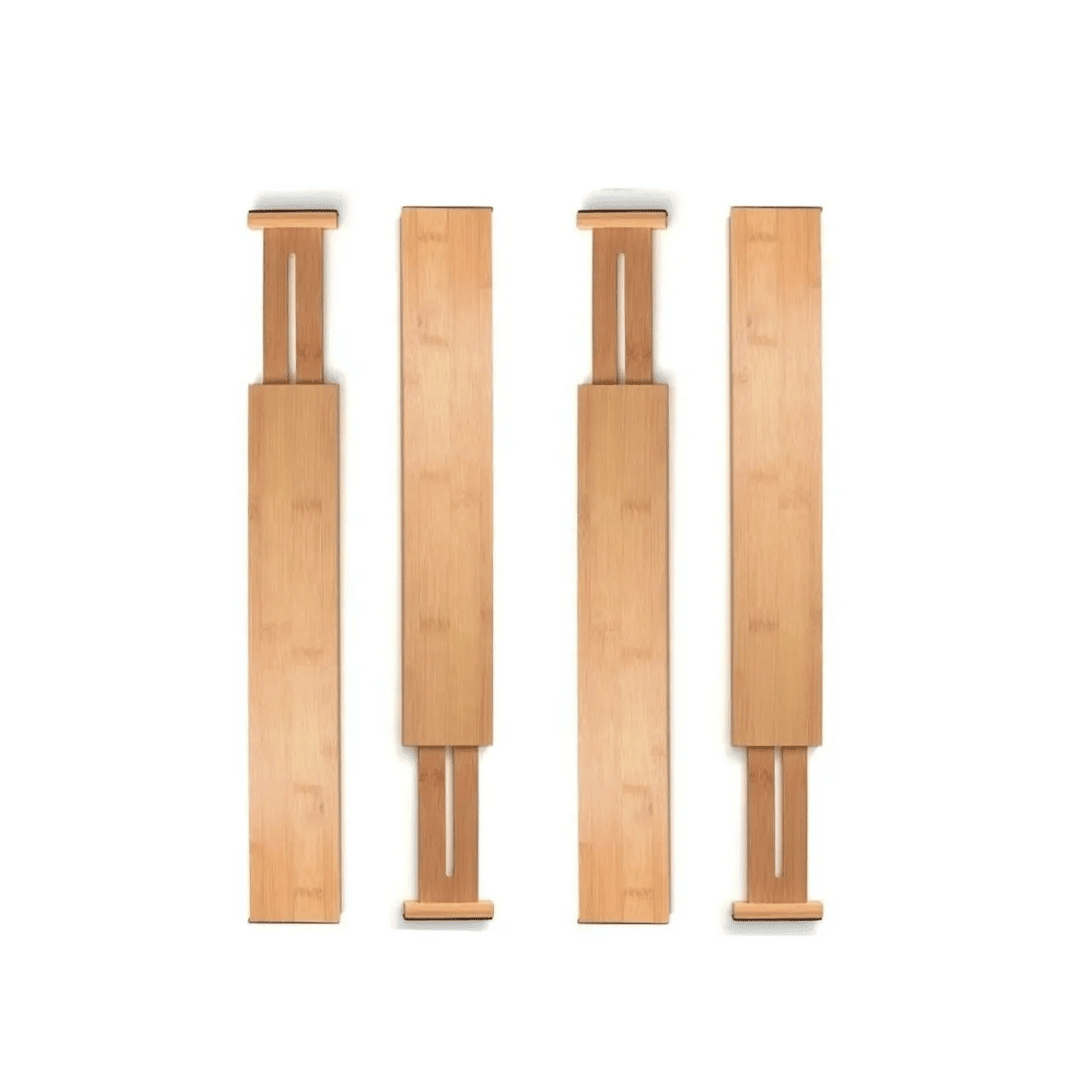 4 - pk Justerbar skuffedeler, bambus - Lindas Dekor