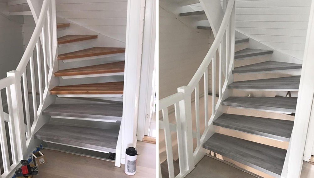 Slik fornyer du trappen med kontaktplast - Lindas Dekor