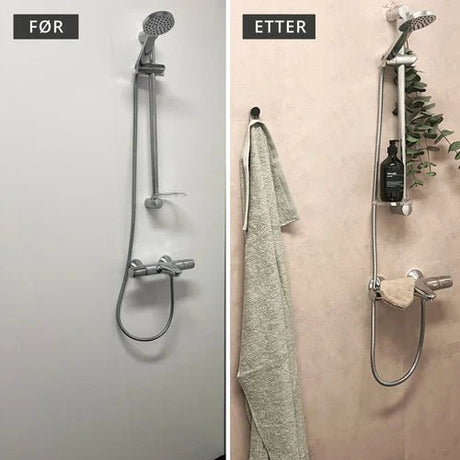 Slik pusser du opp badet med selvklebende fliser på én dag - Lindas Dekor
