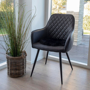 2-pk Harbo spisestol sort PU-skinn