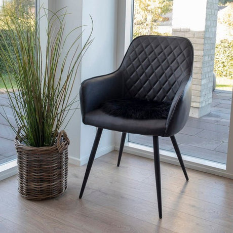 2-pk Harbo spisestol sort PU-skinn