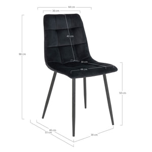 2-pk Middelfart spisestol sort
