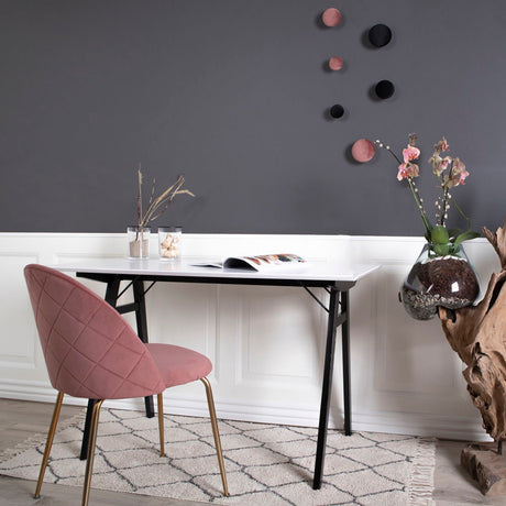 2-pk Geneve velvet rosa/messing spisestol