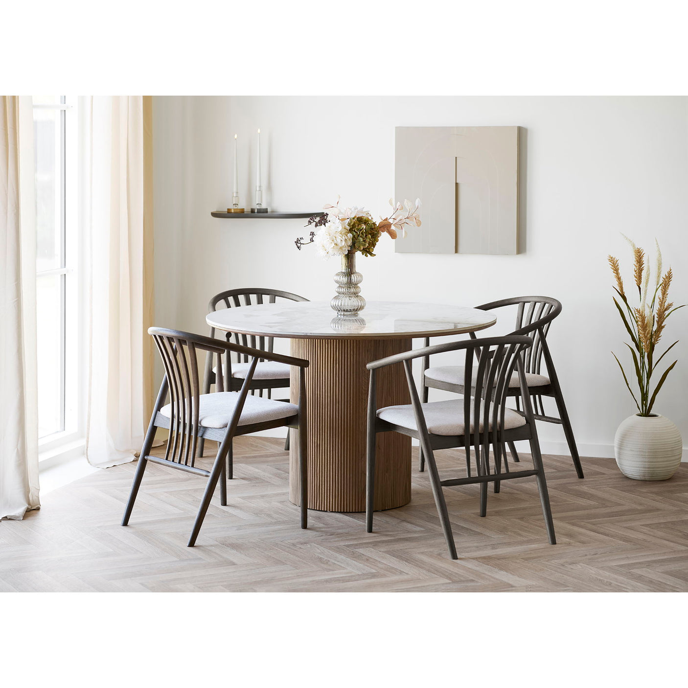 House Nordic Agustin smoked/sand spisestol