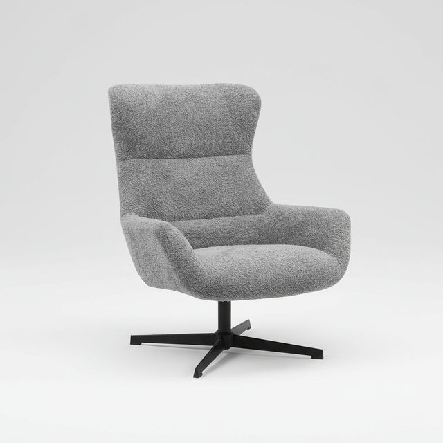 Besica Lounge stol i mørk grå med svingfunksjon – frontbilde