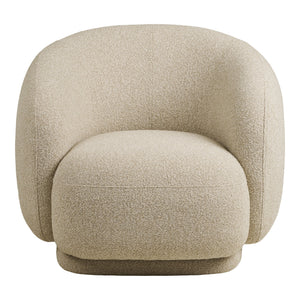 Svingbar loungestol i sandfarget polyester – Hawkes fra House Nordic