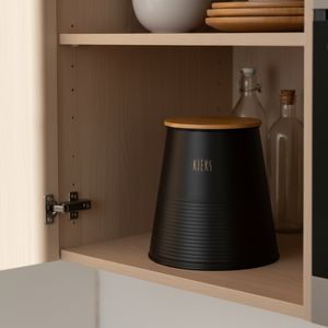 Oppbevaringsboks med bambuslokk kjeks 17,5 cm