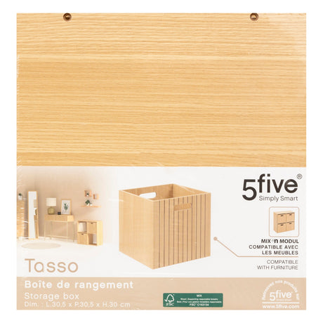Oppbevaringsboks Tasso 31 x 31 cm, boksen i emballasjen