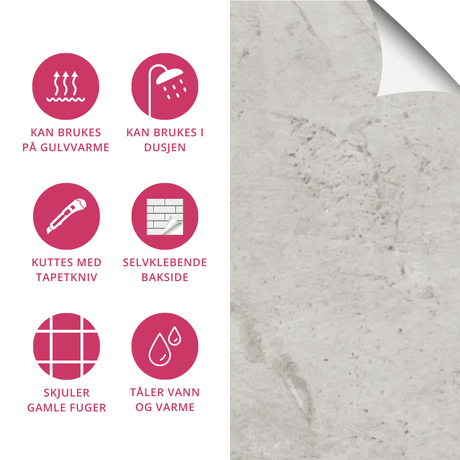 Instruksjon av hvordan du monterer Amsterdam selvklebende fliser steg for steg.