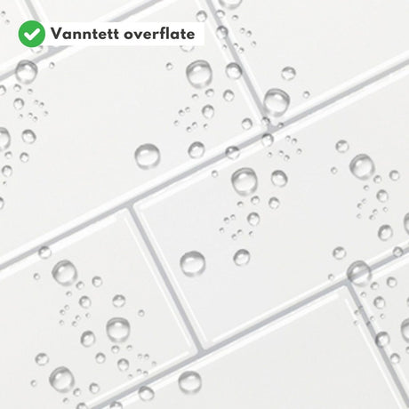 Nærbilde av subway hvit veggfliser med vanntett overflate som tåler fukt.