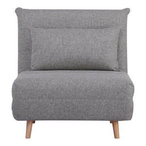 Marlow sovesofa i grå tekstil med naturben – stilrent og funksjonelt design.