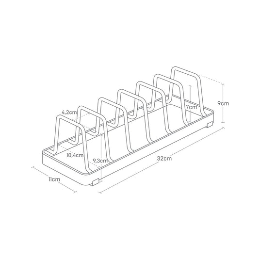 Tallerkenstativ hvit 32 x 11 x 9 cm - Lindas Dekor