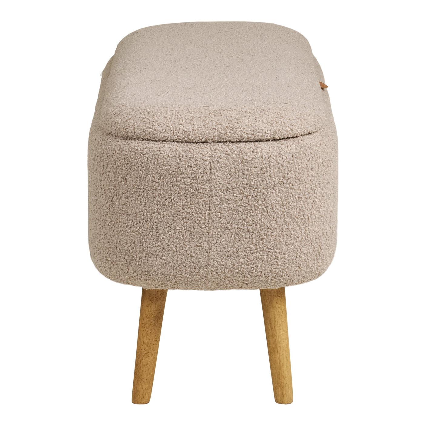 Harlow benk med oppbevaring bouclé beige 95x37x45 cm - bilde 6
