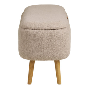 Harlow benk med oppbevaring bouclé beige 95x37x45 cm - bilde 6