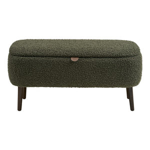 Harlow benk med oppbevaring teddy grønn 95x37x45 cm - bilde 2