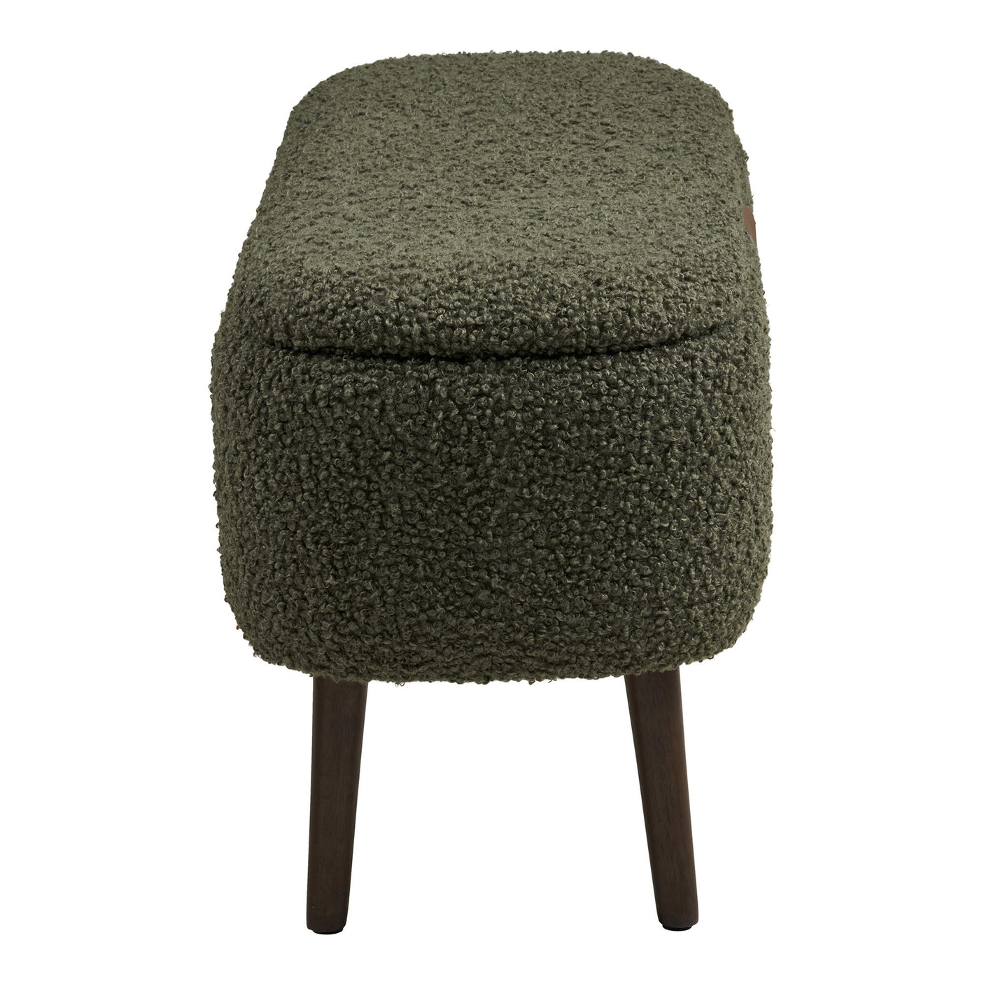 Harlow benk med oppbevaring teddy grønn 95x37x45 cm - bilde 6