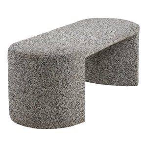 Westport benk bouclé sort og hvit 120x45x44 cm - bilde 3
