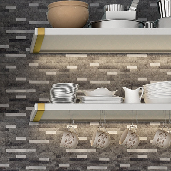 Vareprøve: Stein mørk grå selvklebende veggfliser