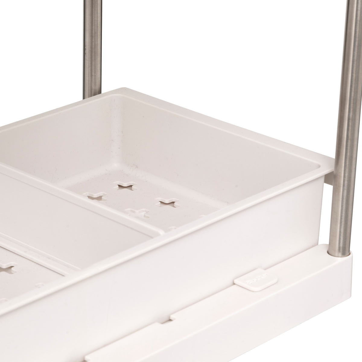 Uttrekkbar skaporganiser 2 etasjer beige 34 cm, organiseren i et skap