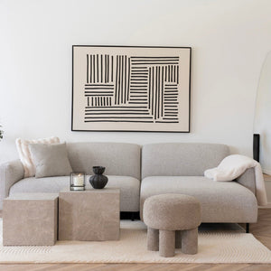 Detaljbilde av teddyoverflate på Canberra puff