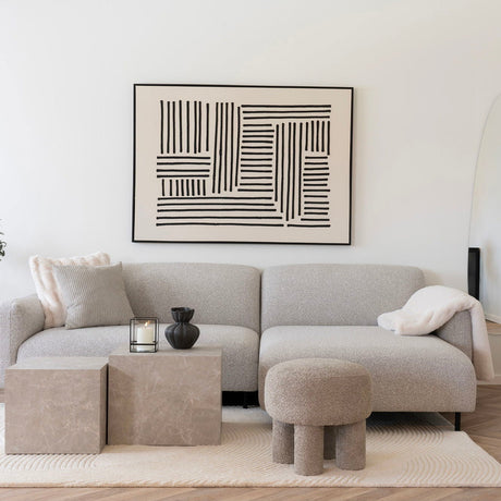 Detaljbilde av teddyoverflate på Canberra puff