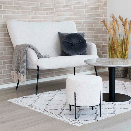 Detaljbilde av myk hvit teddytekstur på Alford puff