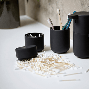 Krukke med lokk Ume sort 10 cm - Lindas Dekor