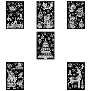 Julestickers med glitter og rhinsten 6 design 50 x 32 cm, alle 6 design