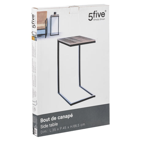 Sidebord Aliaj sort og beige, sidebordet i esken
