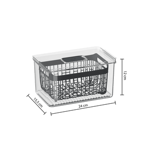 Kjøleskapsboks Tidy Fridge 24 x 15 cm, mål på boksen