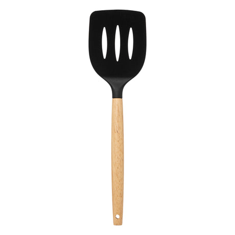 Stegspade med hul, sort hoved og treskaft.