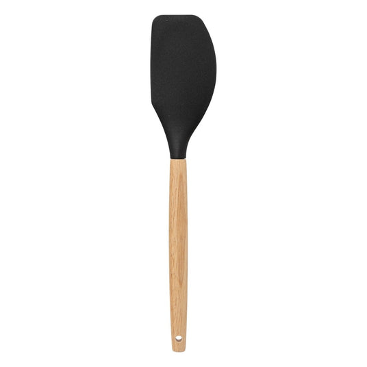 Slikkepott med svart hode og treskaft. 