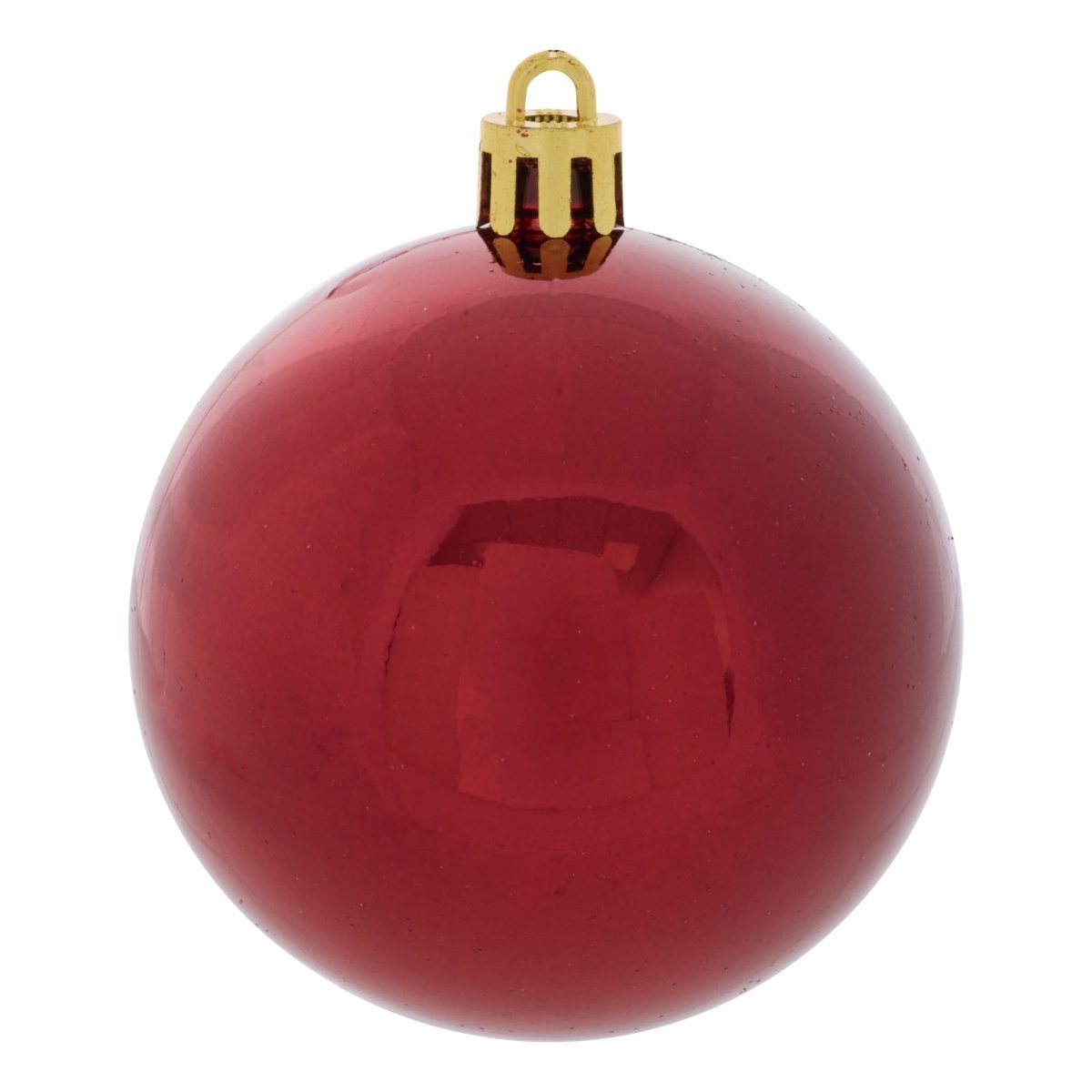 35-pk julekuler granatrød 2,9 cm, blank kule med gyllen hette