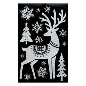 Julestickers med glitter og rhinsten 6 design 50 x 32 cm, reinsdyr
